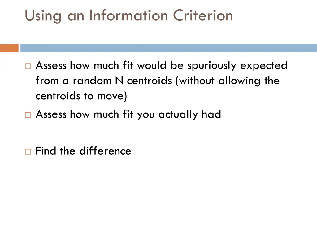 using an information criterion