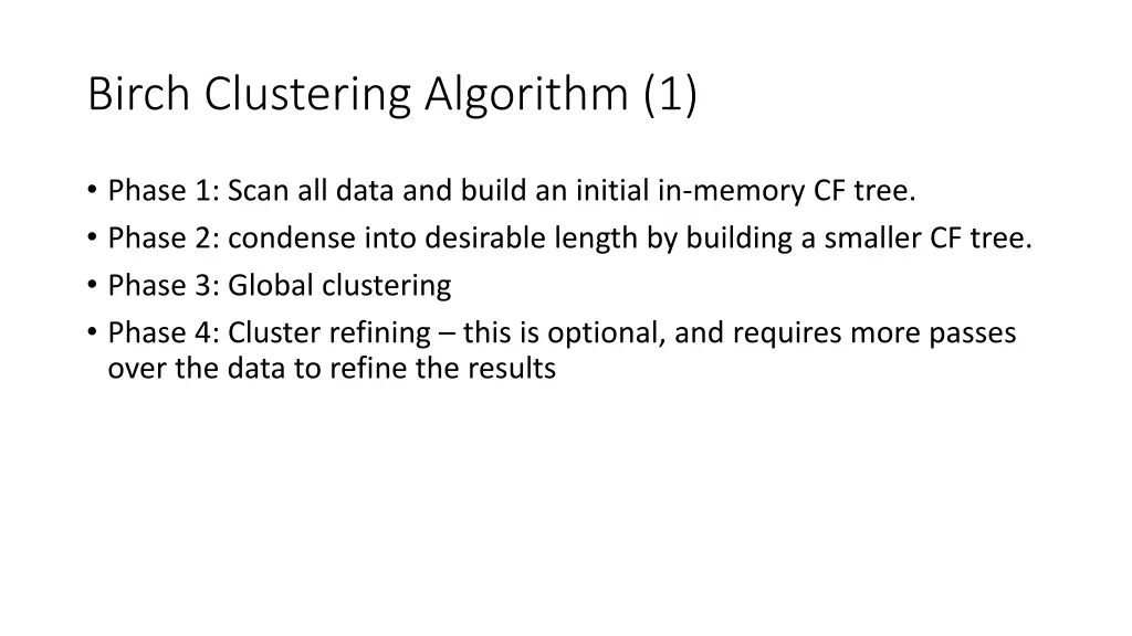 birch clustering algorithm 1