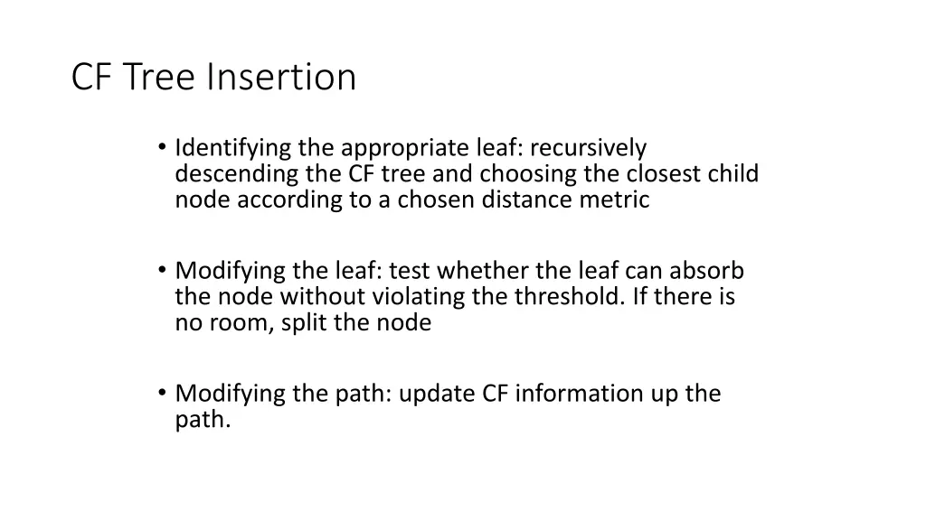 cf tree insertion