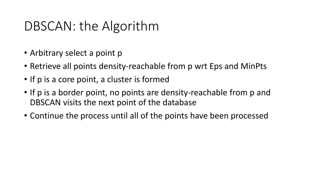 dbscan the algorithm