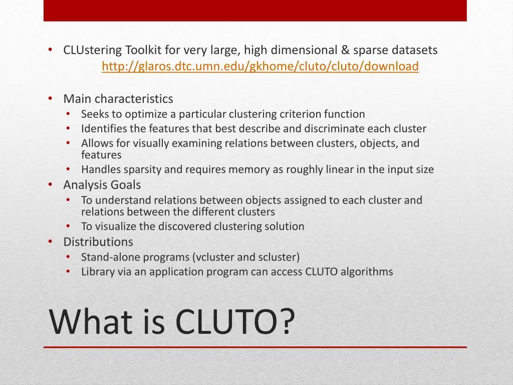 clustering toolkit for very large high