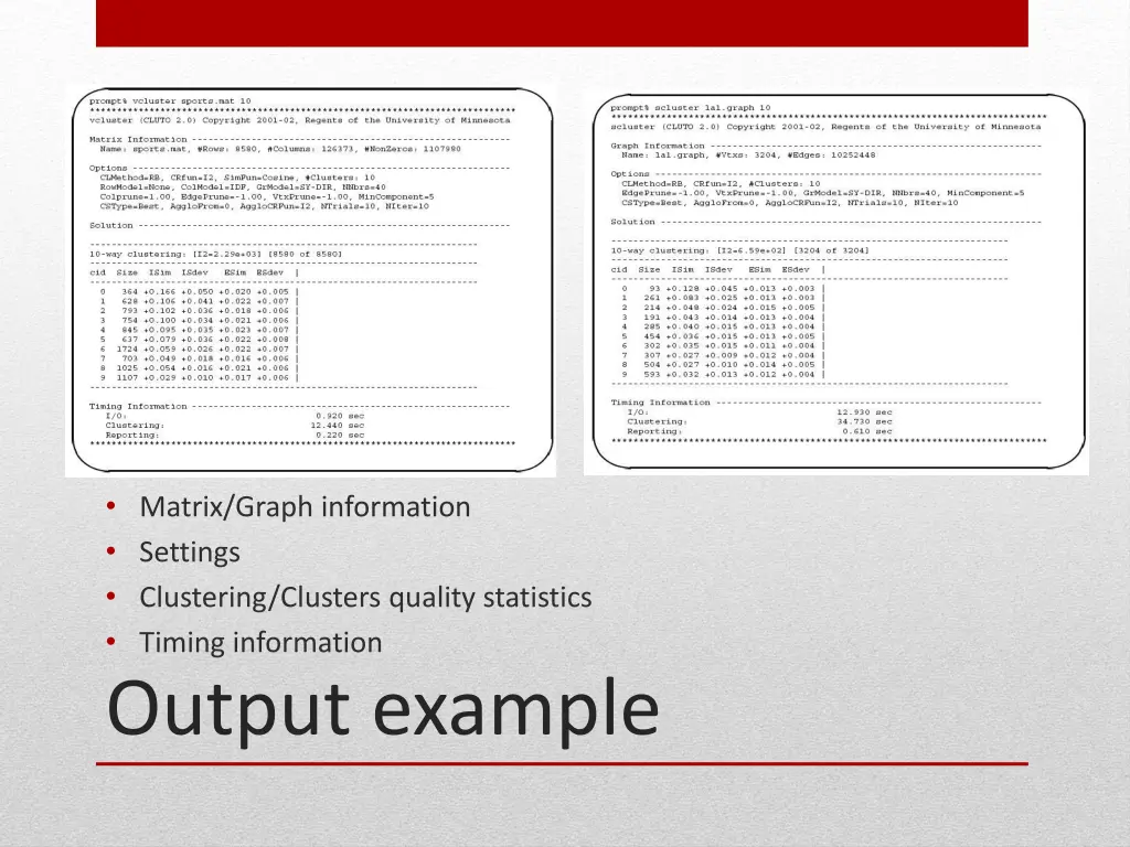 matrix graph information settings clustering