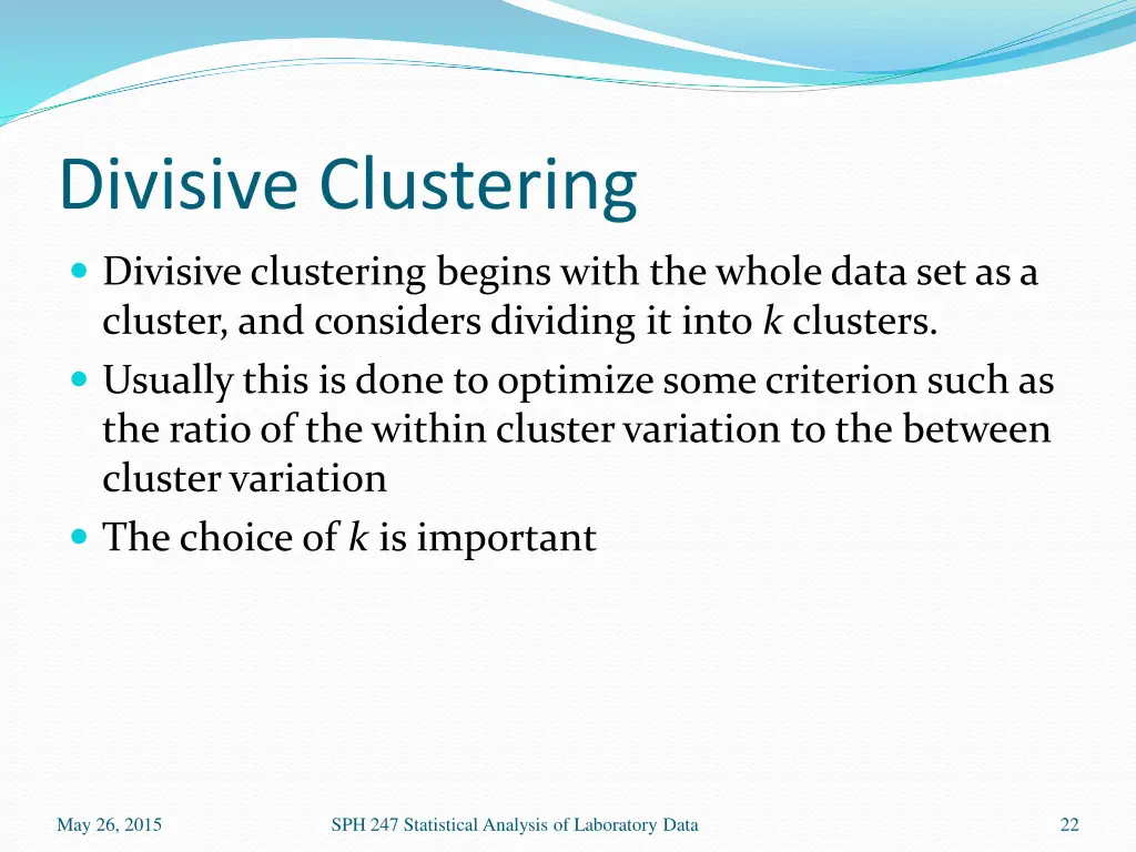 divisive clustering