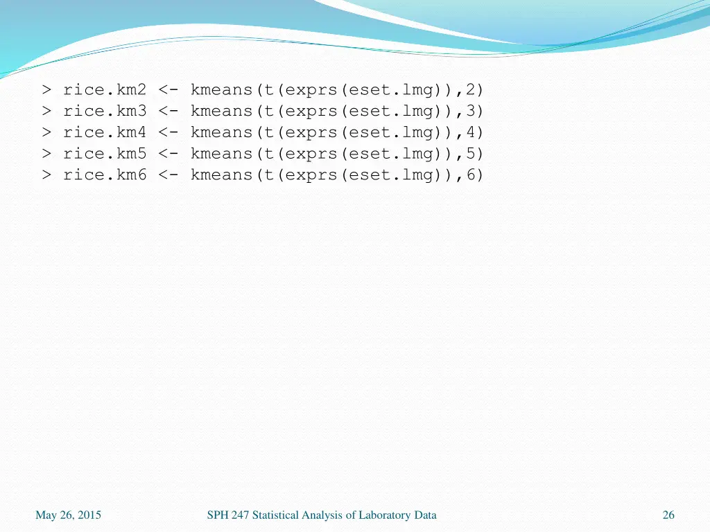 rice km2 kmeans t exprs eset lmg 2 rice