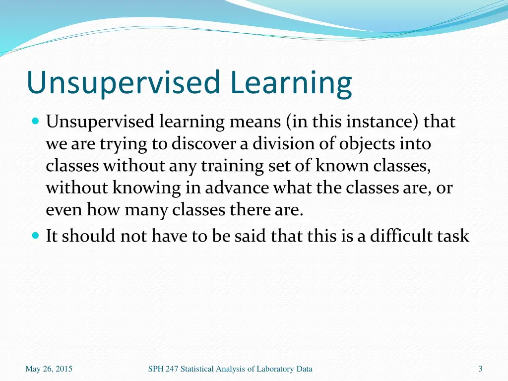 unsupervised learning