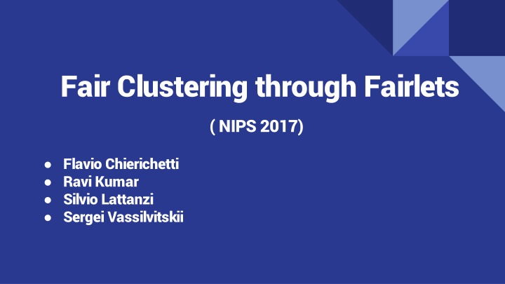 fair clustering through fairlets