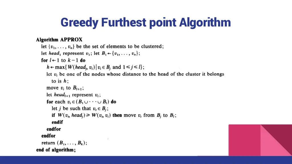 greedy furthest point algorithm