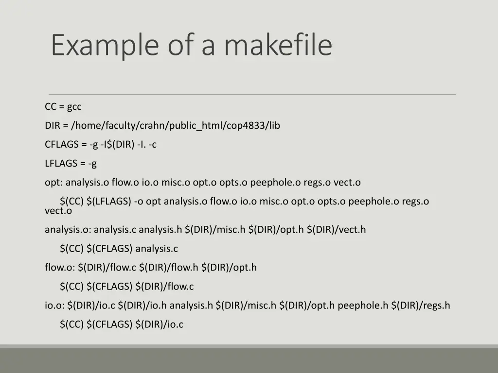 example of a makefile