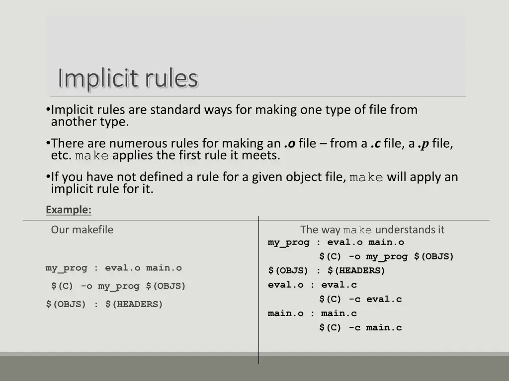 implicit rules