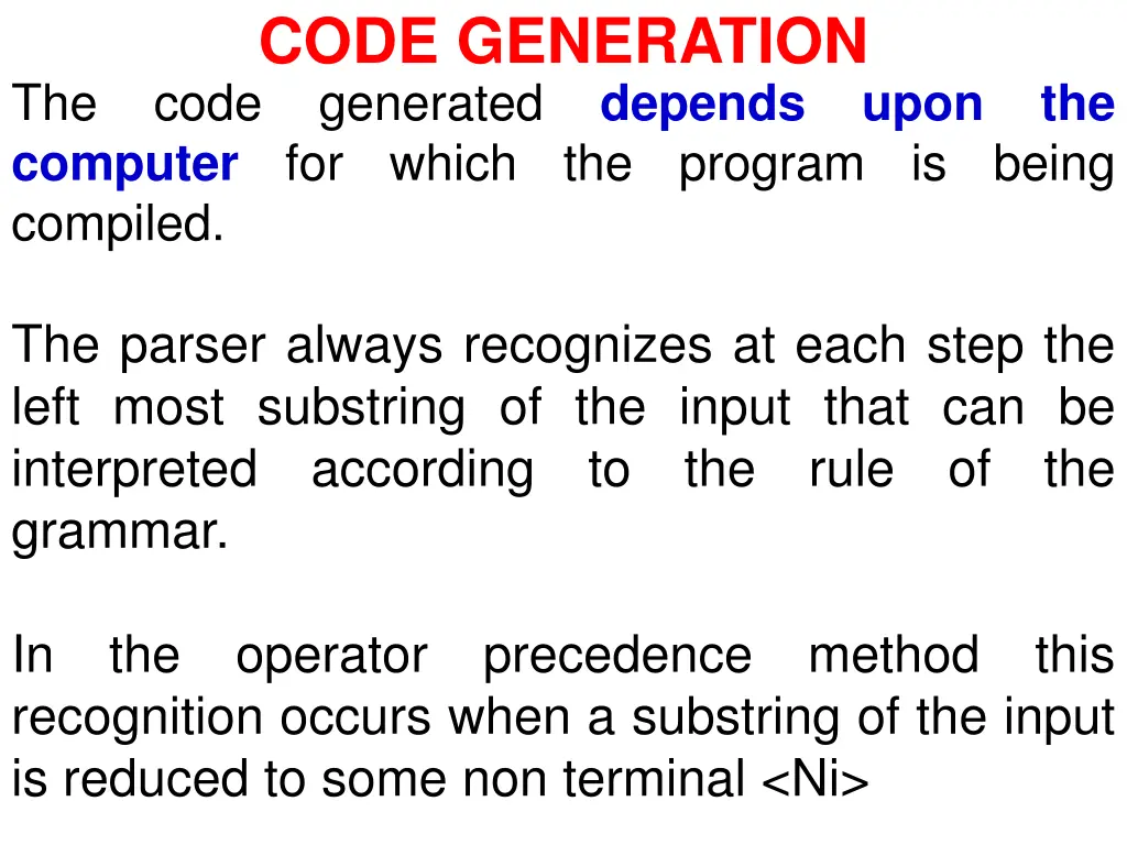 code generation code generated computer for which