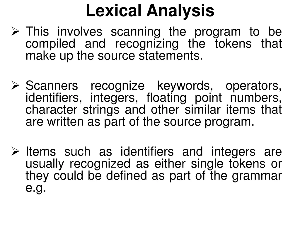 lexical analysis
