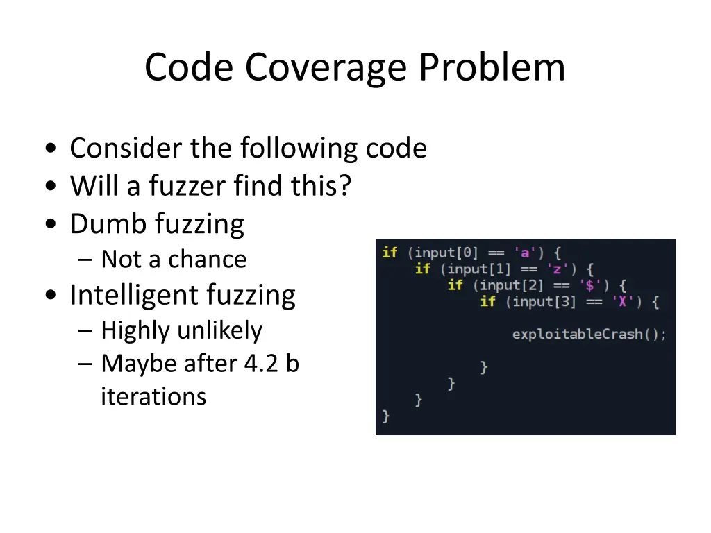 code coverage problem