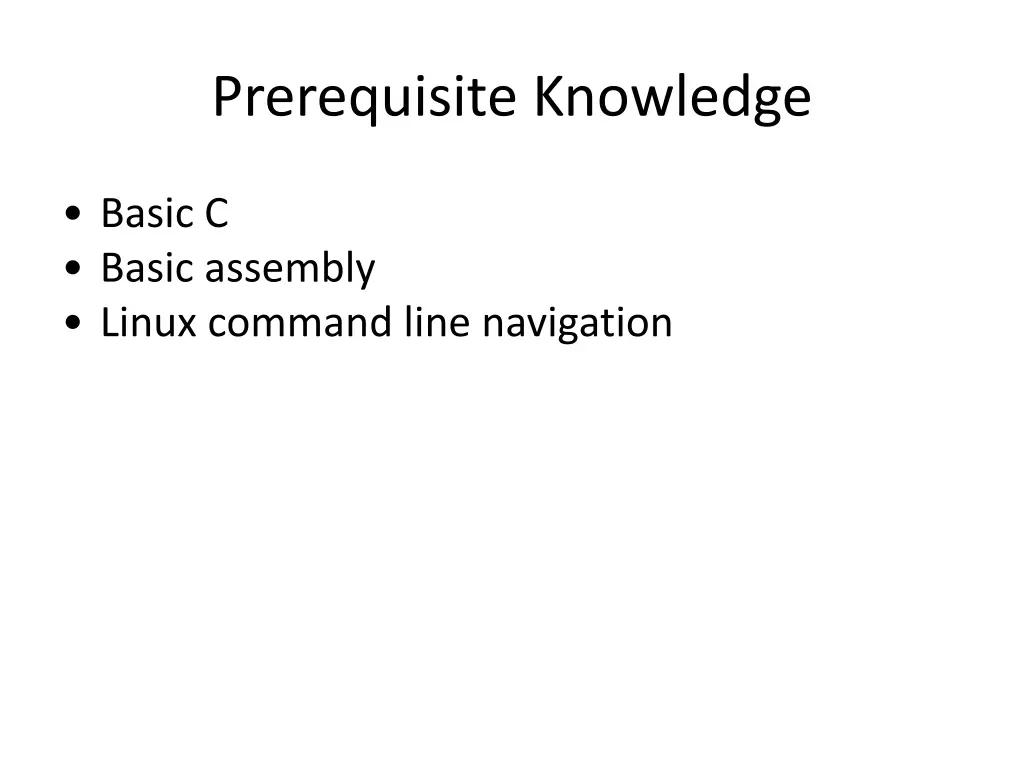 prerequisite knowledge