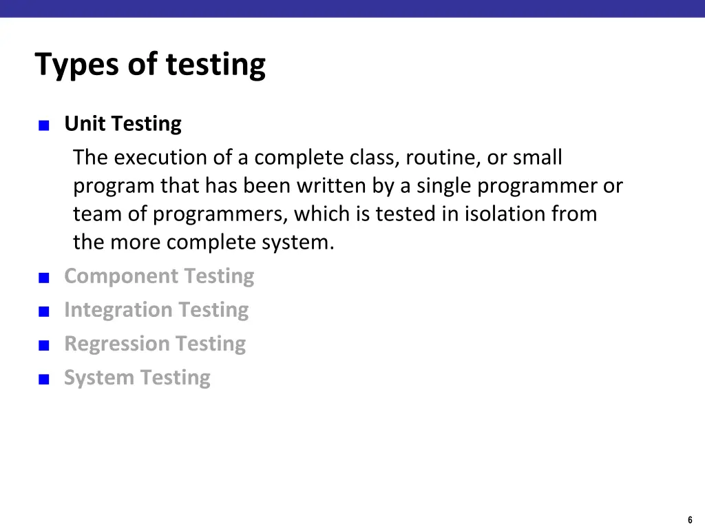 types of testing 1