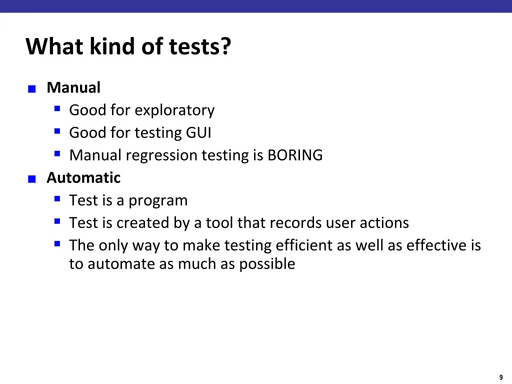 what kind of tests