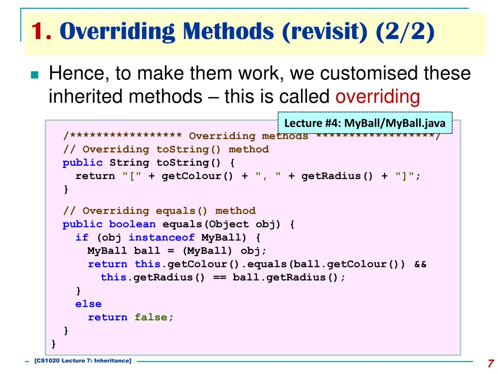 1 overriding methods revisit 2 2