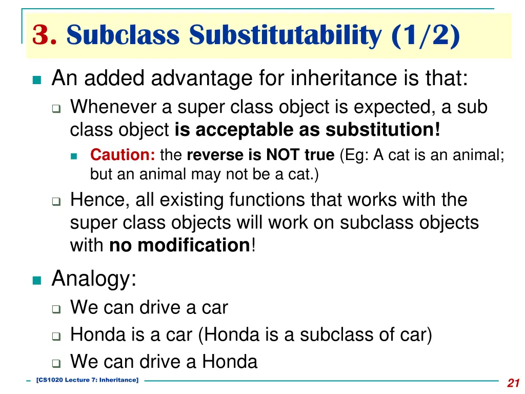3 subclass substitutability 1 2