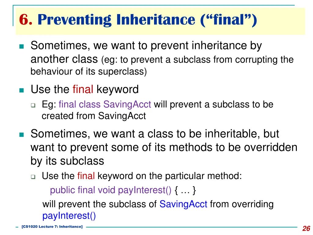 6 preventing inheritance final