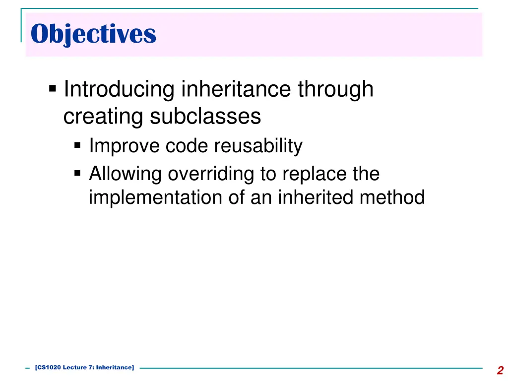 objectives