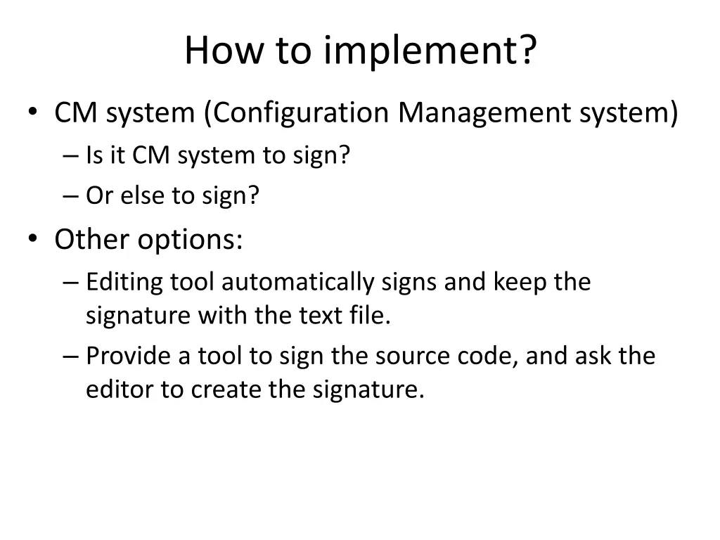 how to implement