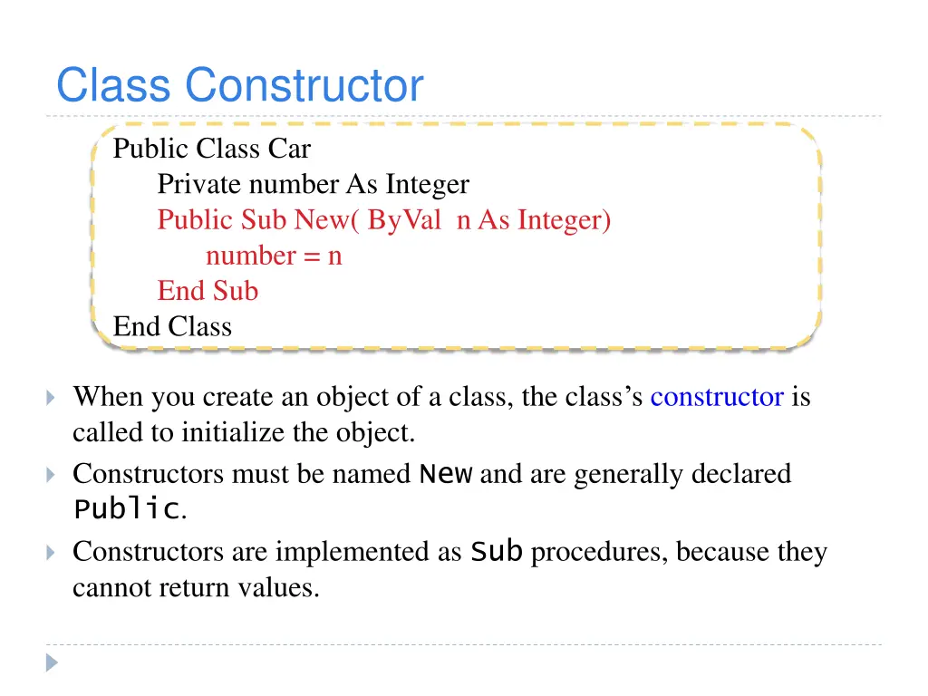 class constructor