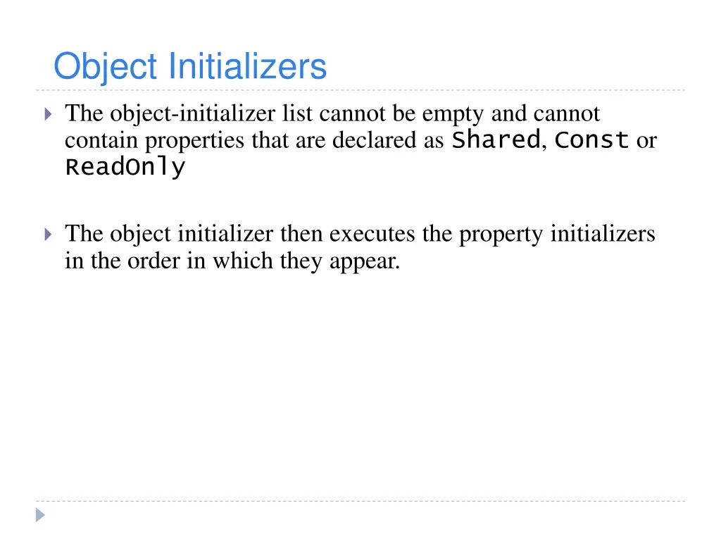 object initializers 2