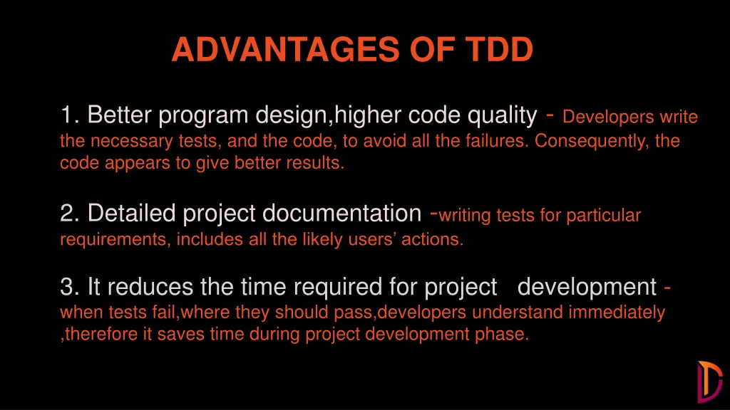 advantages of tdd
