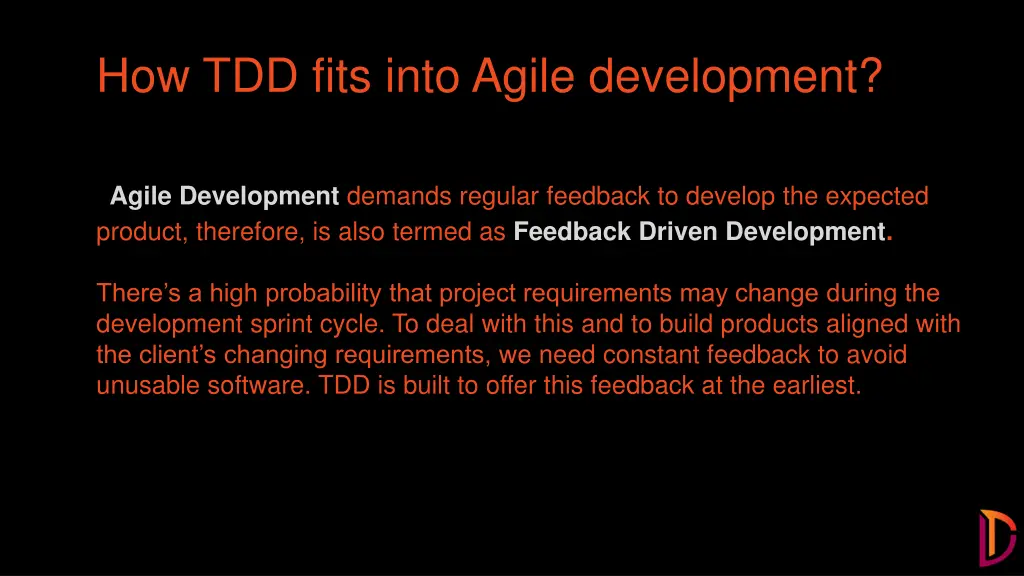 how tdd fits into agile development b