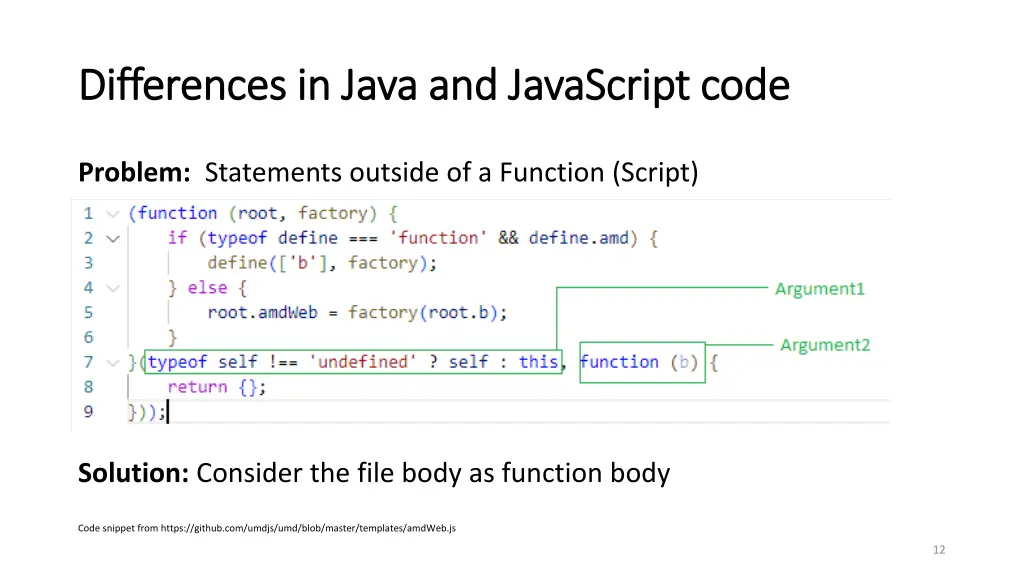 differences in java and javascript code 1