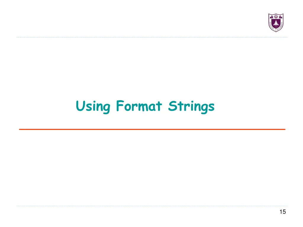 using format strings