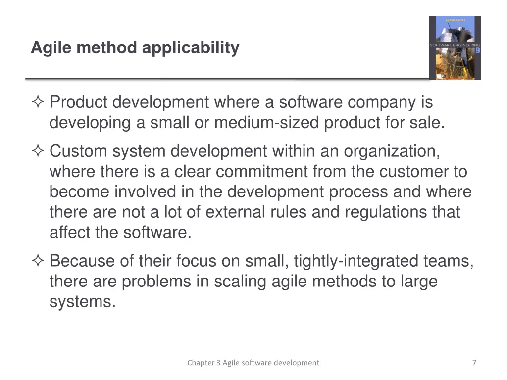 agile method applicability