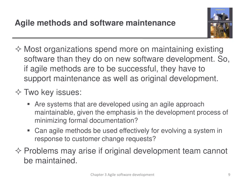 agile methods and software maintenance