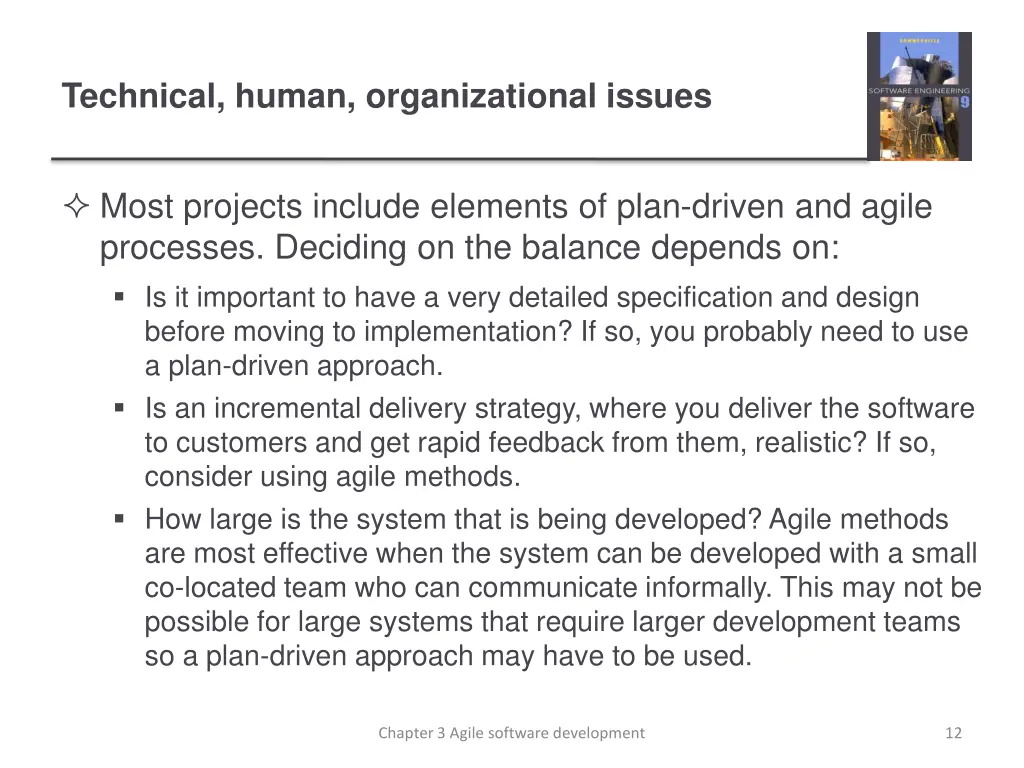 technical human organizational issues
