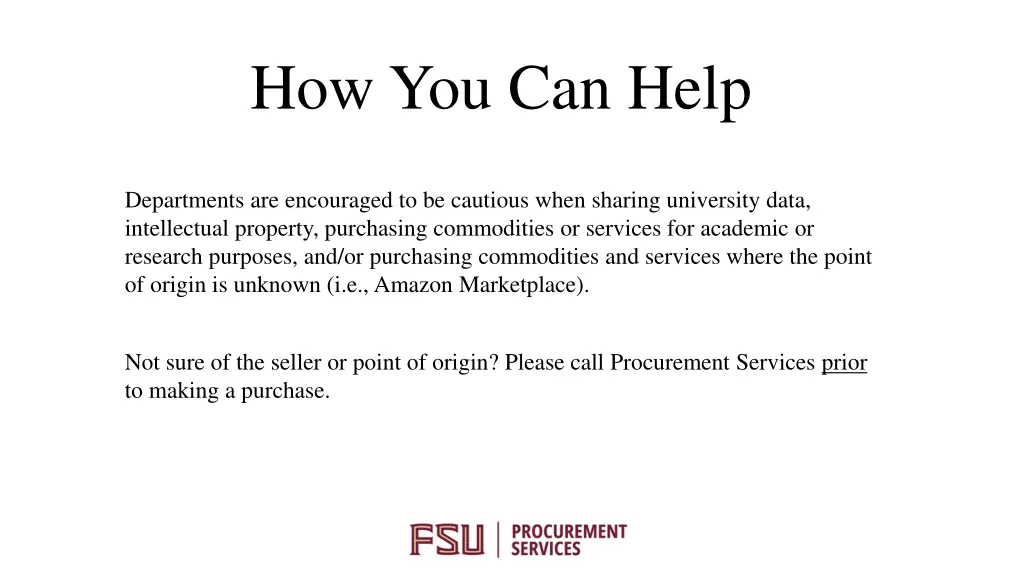 how you can help
