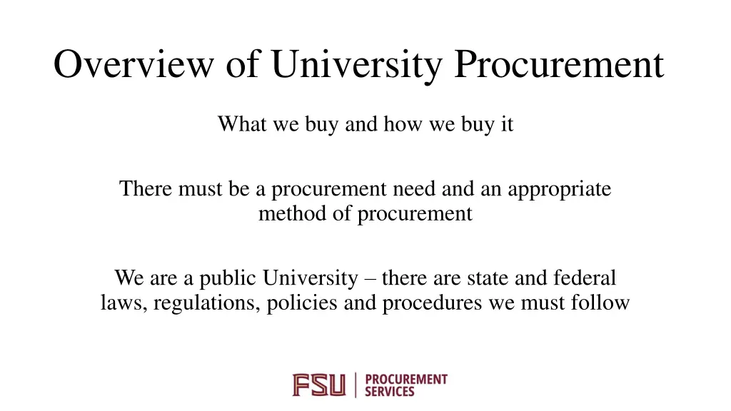 overview of university procurement