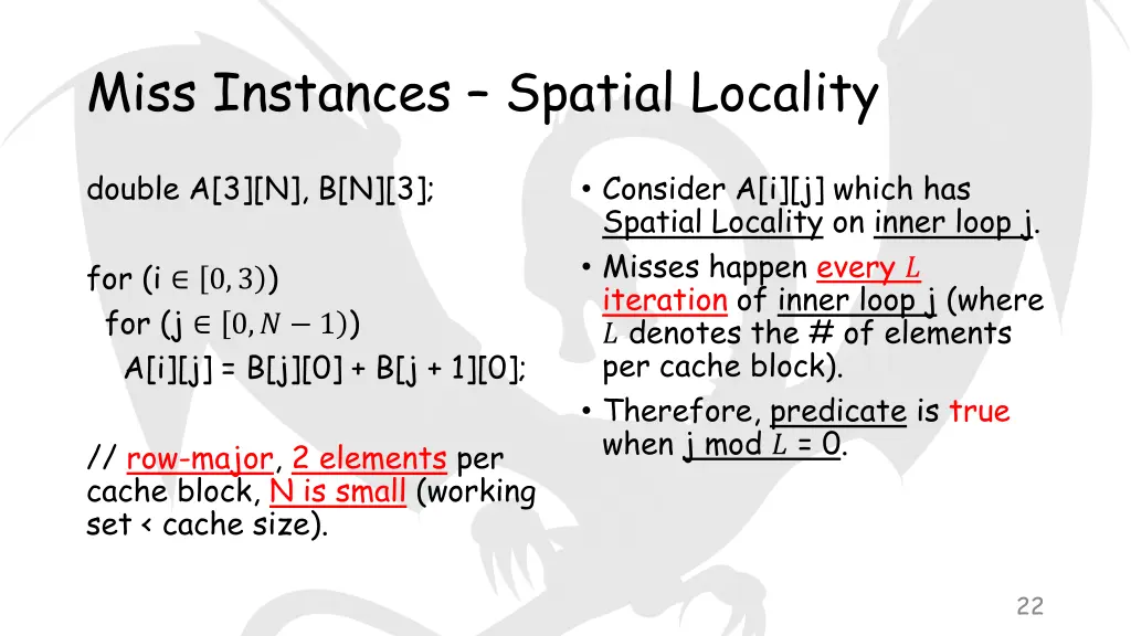 miss instances spatial locality 2