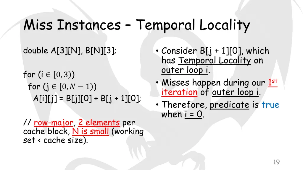 miss instances temporal locality 2