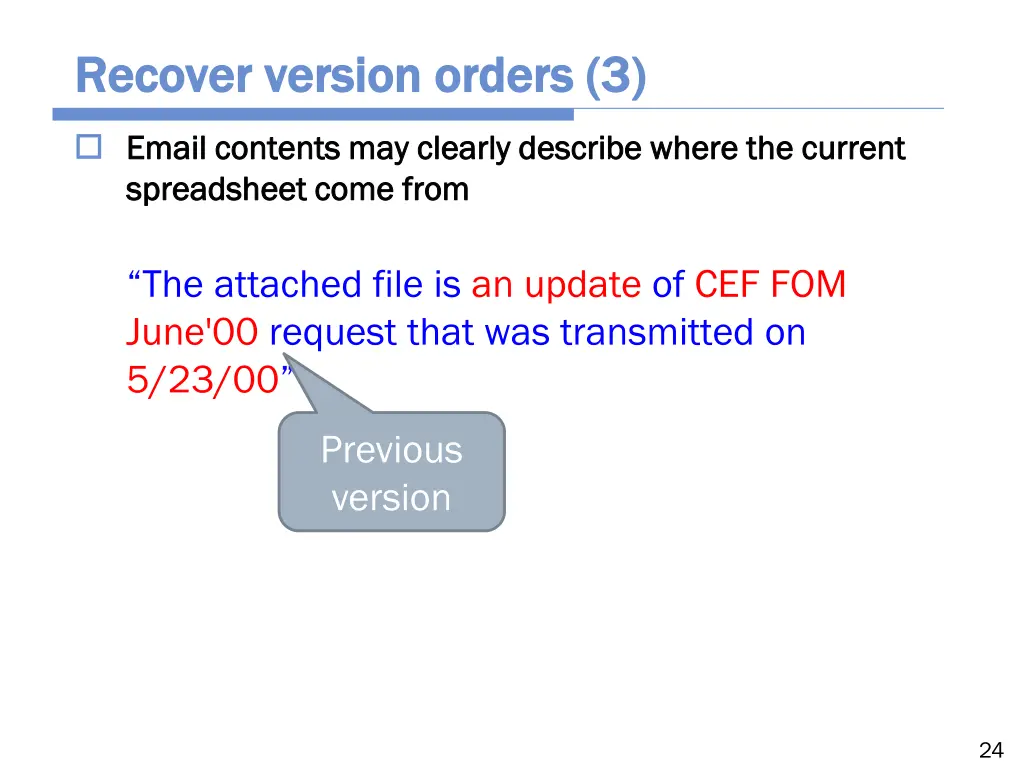 recover version orders 3 recover version orders 3