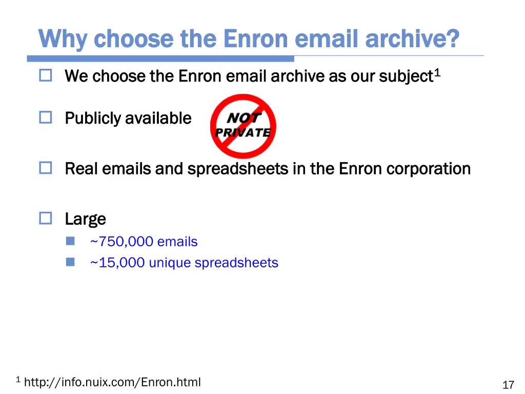 why choose the enron email archive why choose