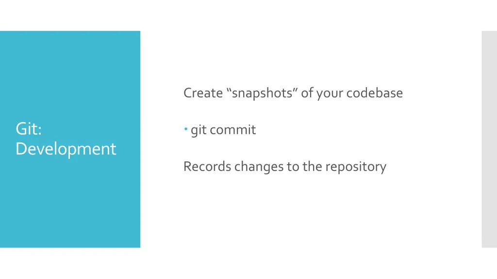 create snapshots of your codebase