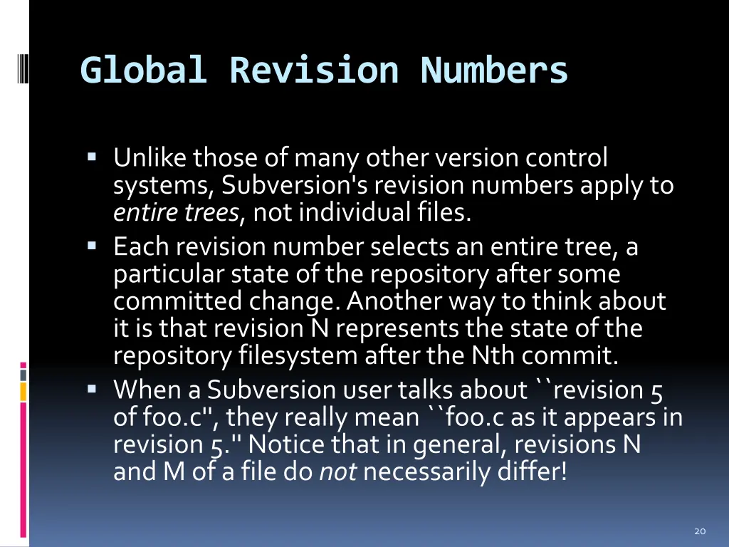 global revision numbers