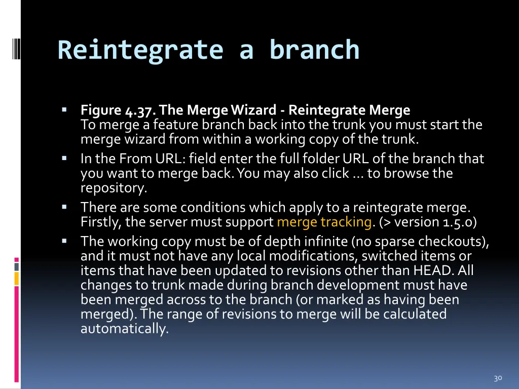 reintegrate a branch