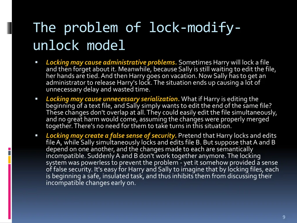 the problem of lock modify unlock model
