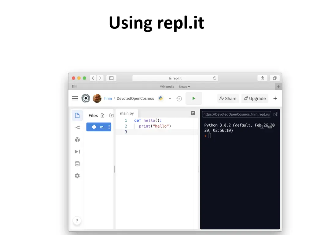 using repl it