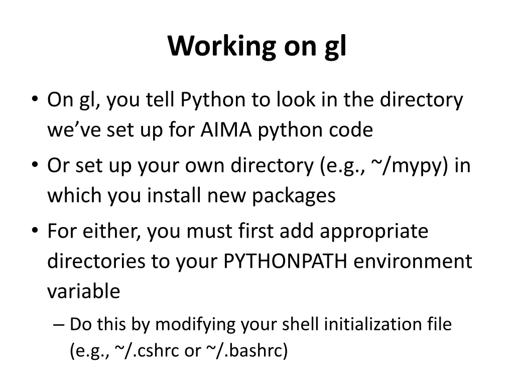 working on gl