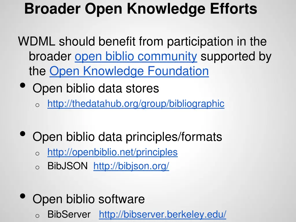 broader open knowledge efforts