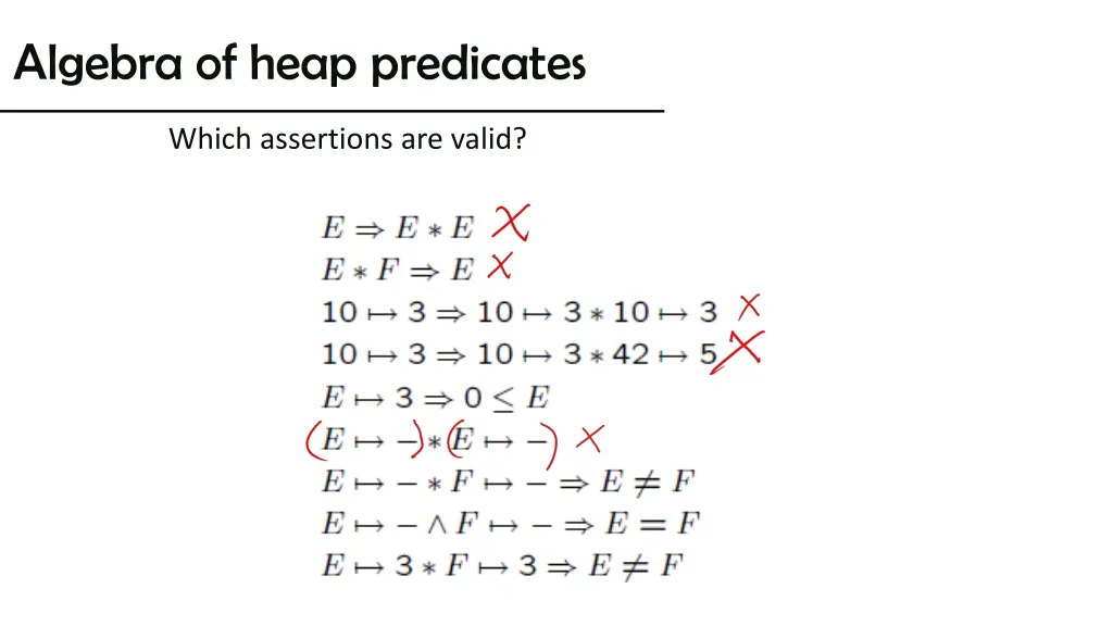 algebra of heap predicates 1