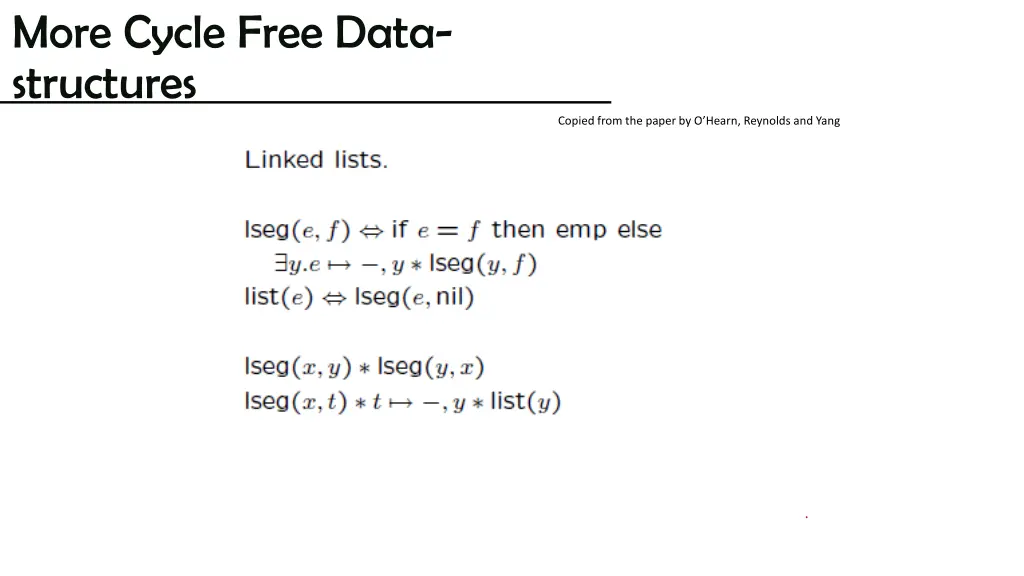 more cycle free data structures