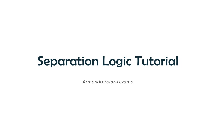 separation logic tutorial
