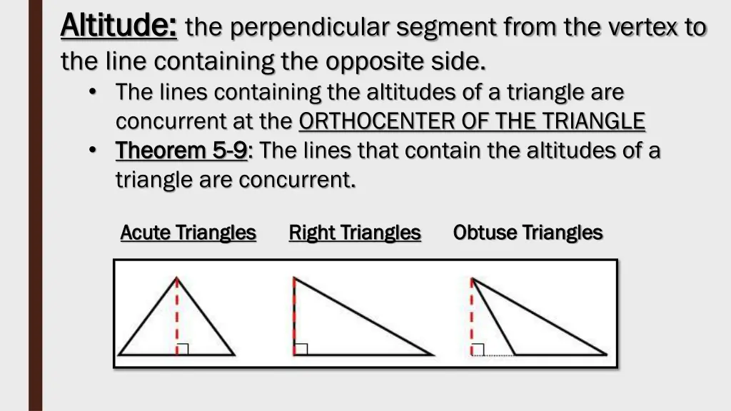 altitude altitude the perpendicular segment from
